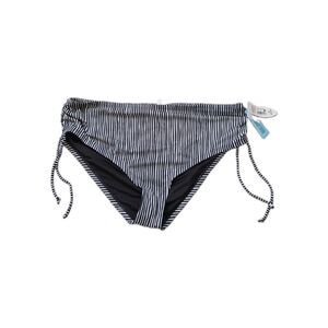 NWT Wave Zone Women's 3X Black White Striped High Waisted Ruched Swim Bottom